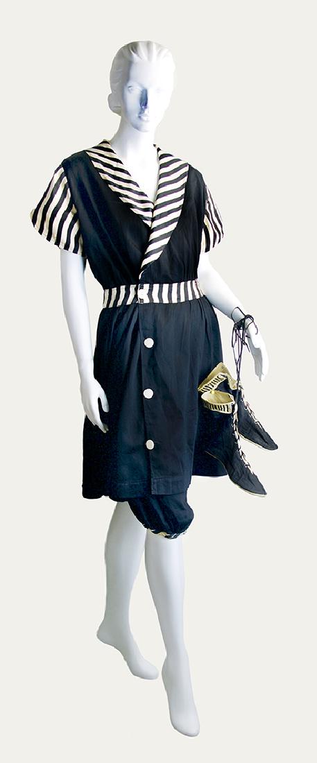 SILK AND COTTON BATHING SUIT AND OVERDRESS TWO-PIECE (1 of 5)