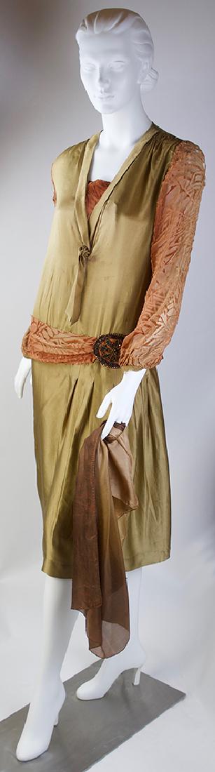 SILK 1920'S BEADED "FLAPPER" ERA DRESS AND SCARF (1 of 5)