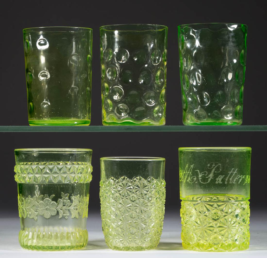 ASSORTED VASELINE GLASS TUMBLERS, LOT OF SIX (1 of 1)