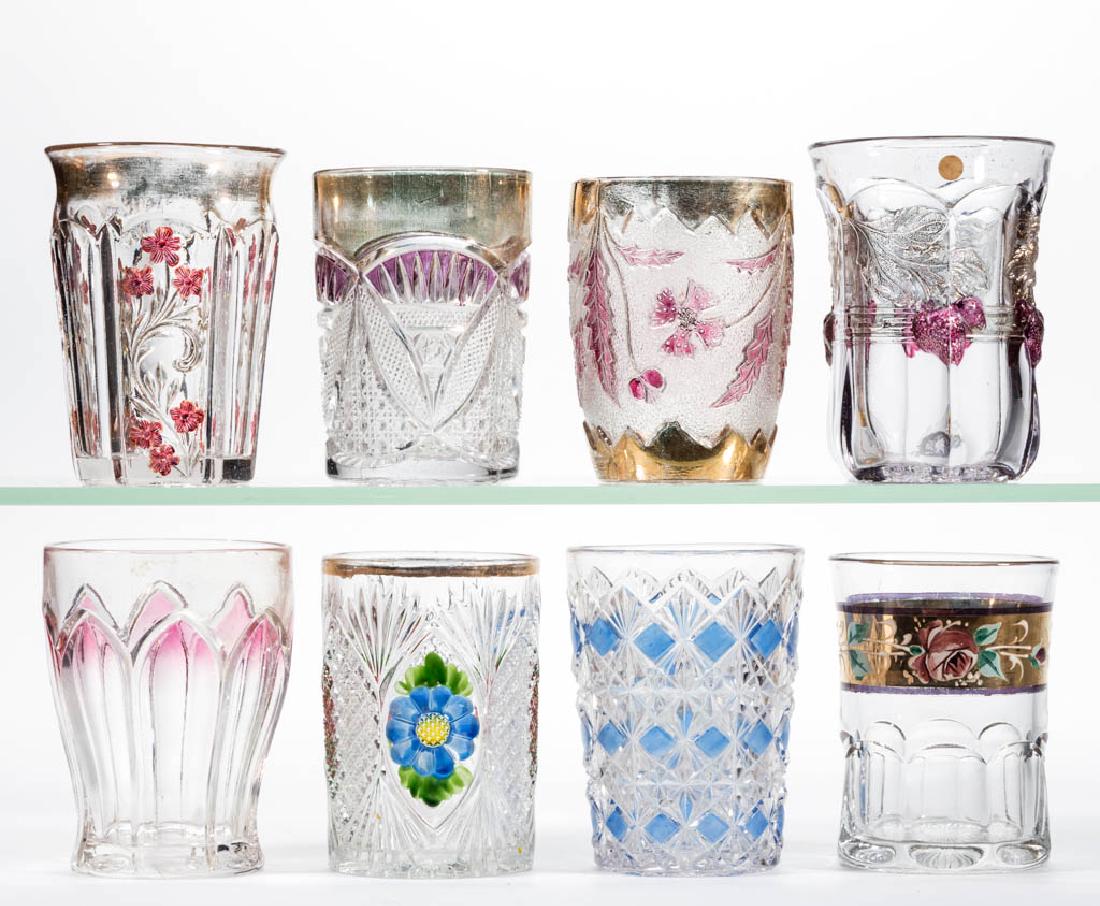 ASSORTED EAPG - STAINED TUMBLERS, LOT OF EIGHT (1 of 1)
