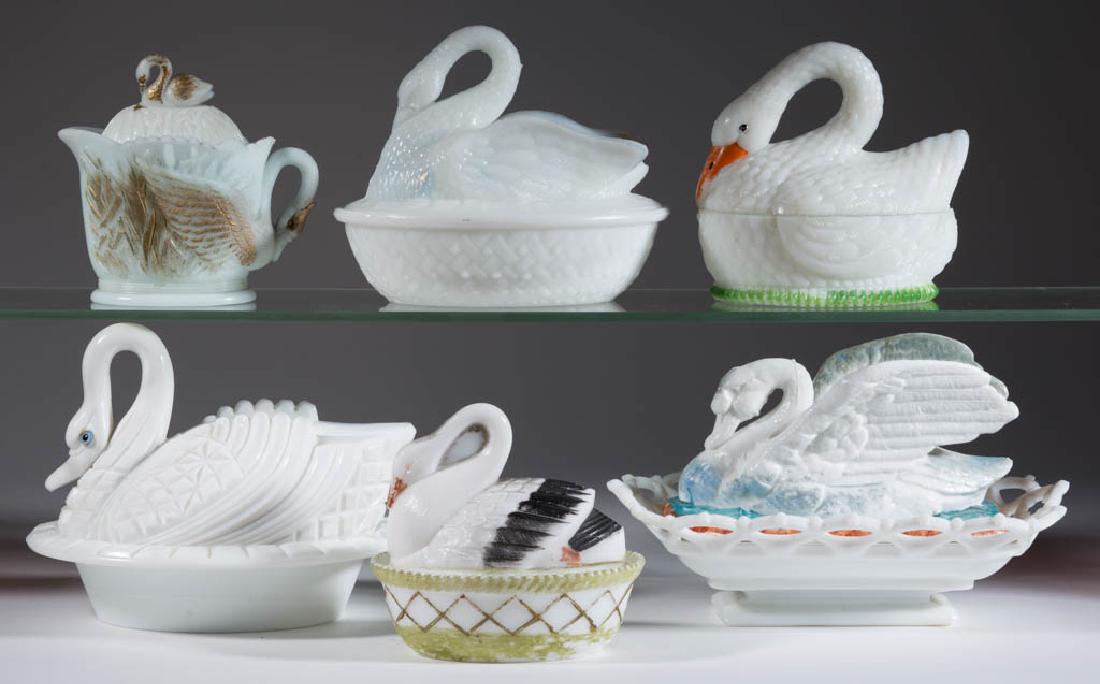 ASSORTED PRESSED NOVELTY SWAN COVERED DISHES, LOT OF (1 of 1)