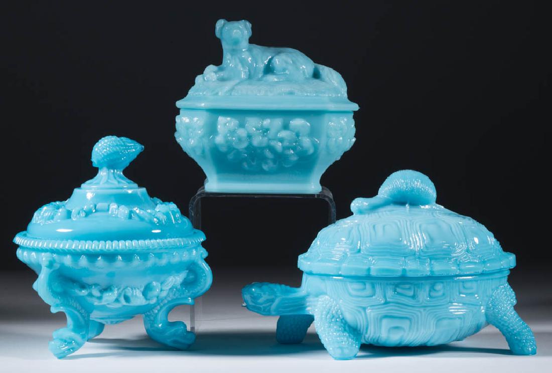 VALLERYSTHAL PRESSED NOVELTY COVERED DISHES, LOT OF (1 of 1)