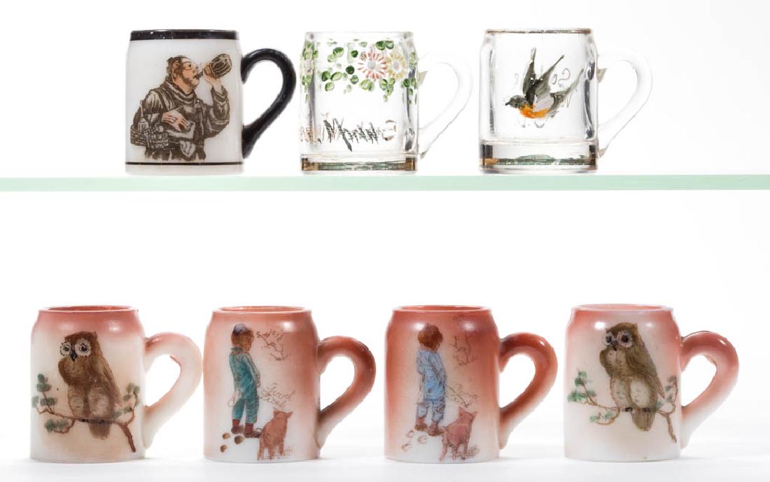 ASSORTED PRESSED GLASS MATCHING HOLDERS, LOT OF SEVEN (1 of 1)