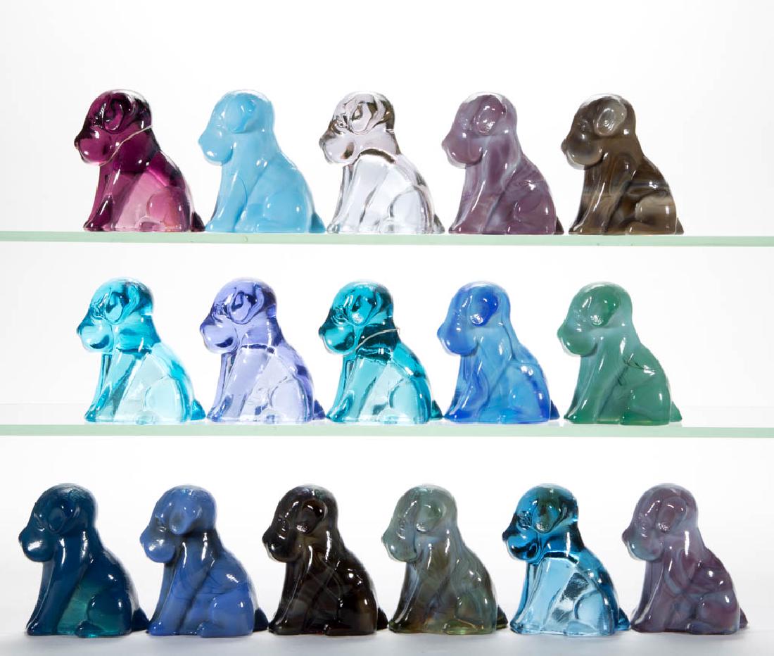 DEGENHART GLASS DOG / POOCH FIGURES, LOT OF 16 (1 of 1)