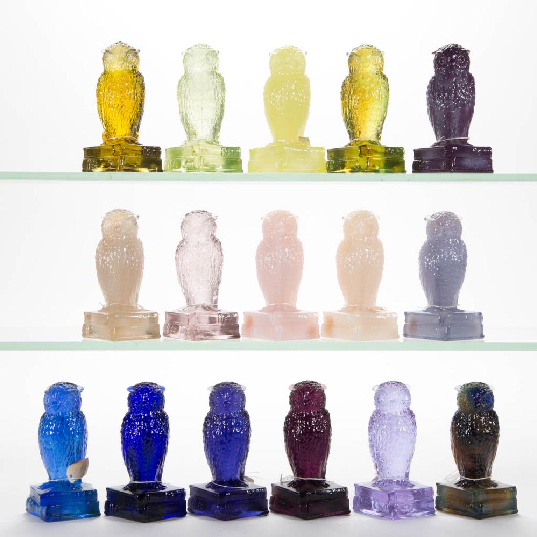 DEGENHART GLASS OWL FIGURES, LOT OF 16 (1 of 1)