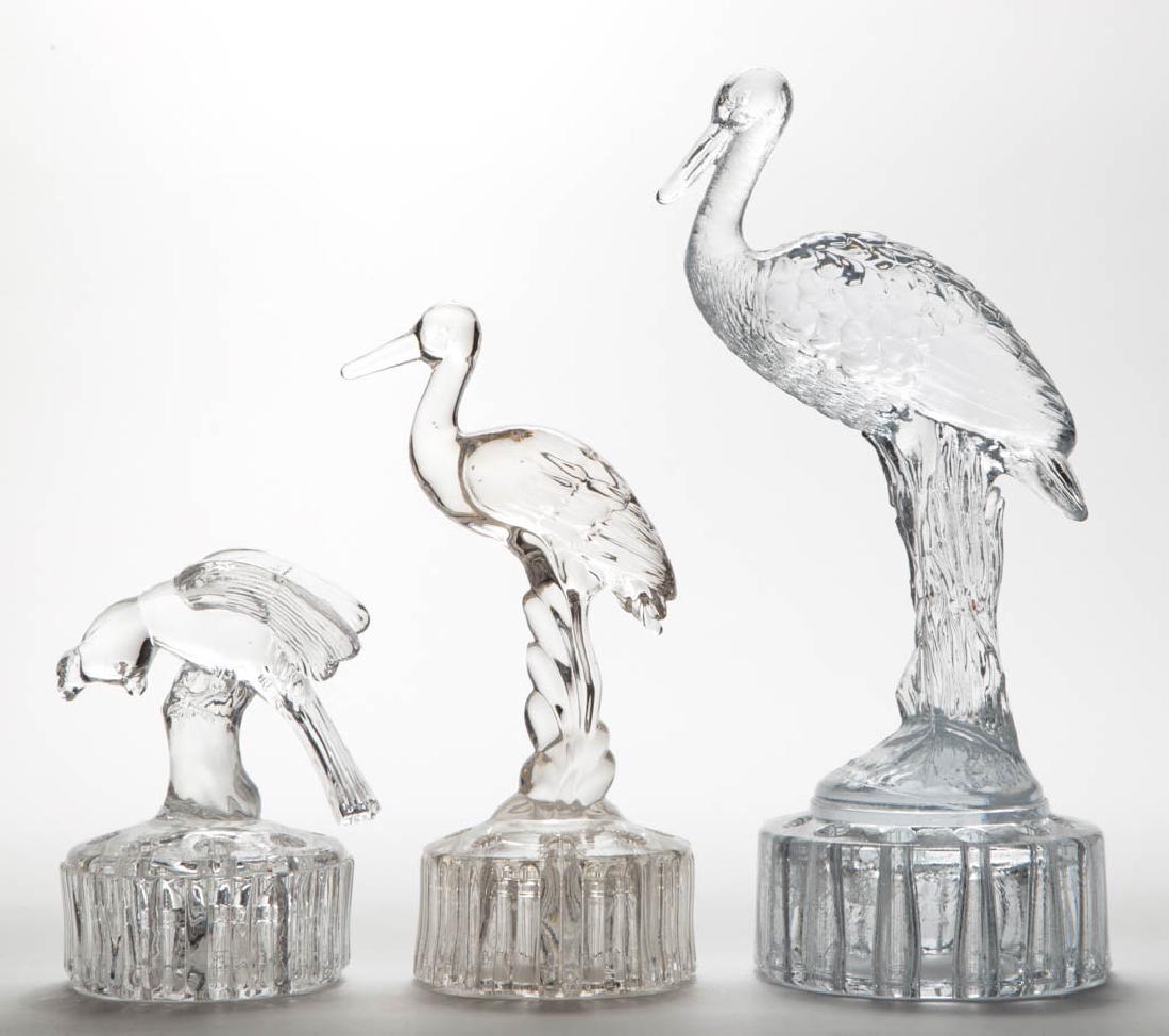 CAMBRIDGE PRESSED GLASS FIGURAL FLOWER FROGS, LOT OF (1 of 1)