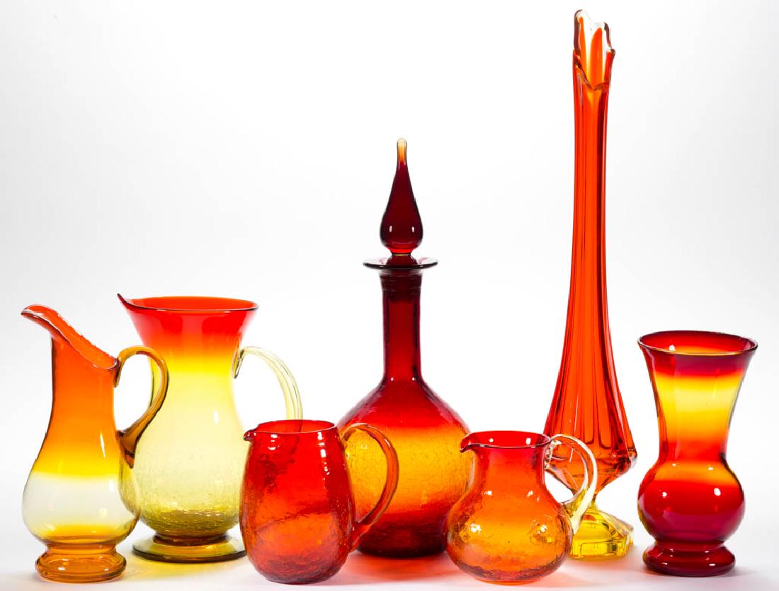 ASSORTED BLENKO ART GLASS ARTICLES, LOT OF SIX (1 of 1)