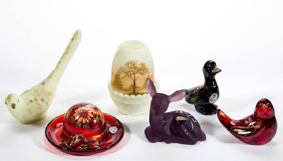 ASSORTED FENTON GLASS ARTICLES, LOT OF SIX (1 of 1)