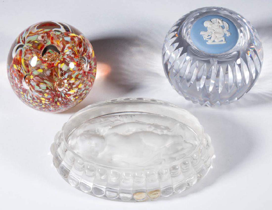 ASSORTED GLASS PAPERWEIGHTS, LOT OF THREE (1 of 1)