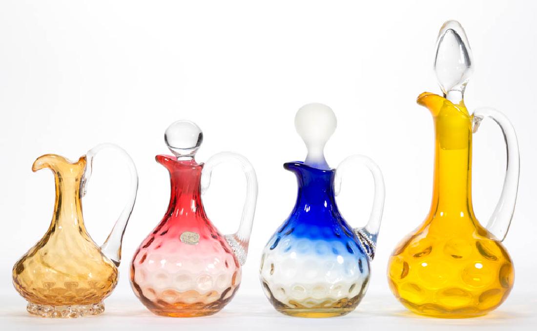 ASSORTED VICTORIAN SPOT-OPTIC CRUETS, LOT OF FOUR (1 of 1)