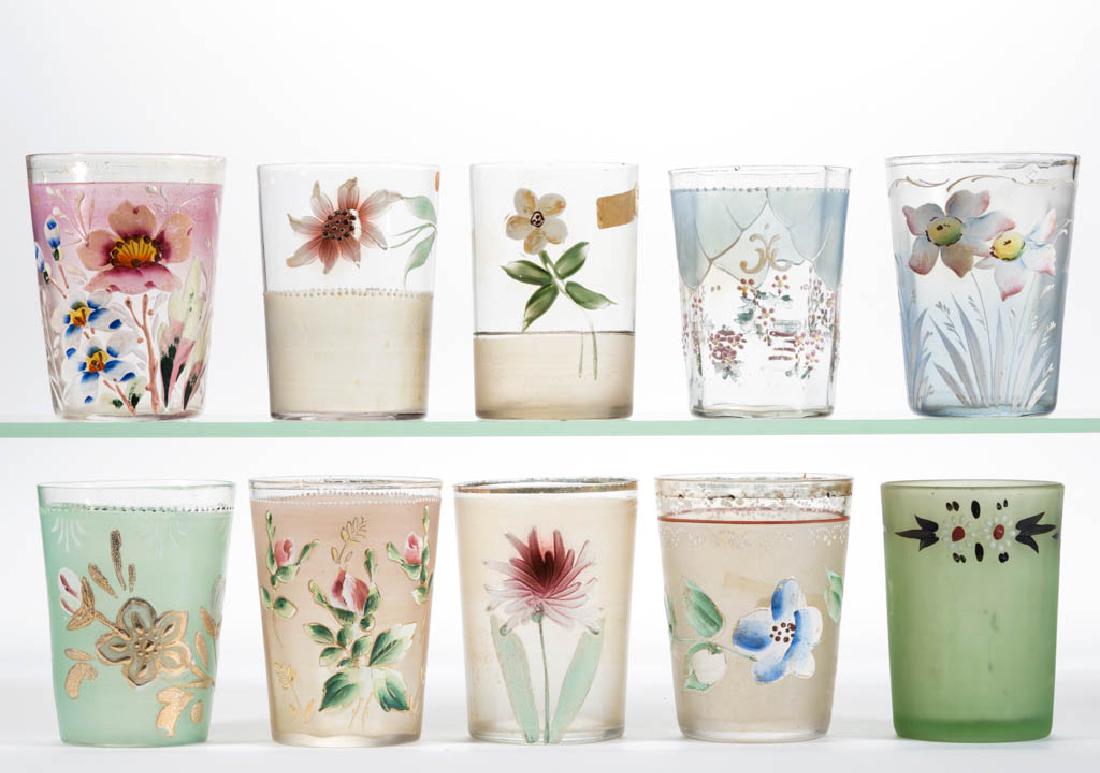 ASSORTED VICTORIAN ENAMEL-DECORATED TUMBLERS, LOT OF (1 of 1)