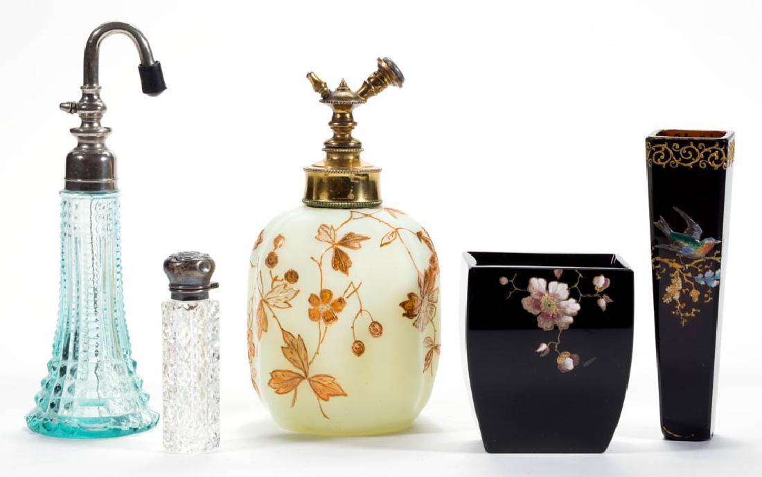 ASSORTED VICTORIAN GLASS ARTICLES, LOT OF FIVE (1 of 1)