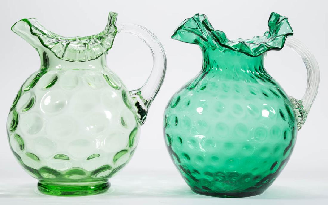 ASSORTED BLOWN SPOT-OPTIC WATER PITCHERS, LOT OF TWO (1 of 1)
