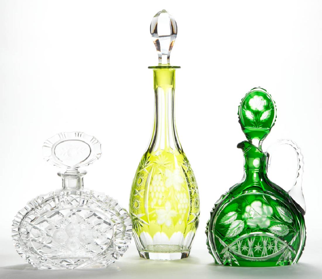ASSORTED CUT GLASS DECANTERS, LOT OF THREE (1 of 1)