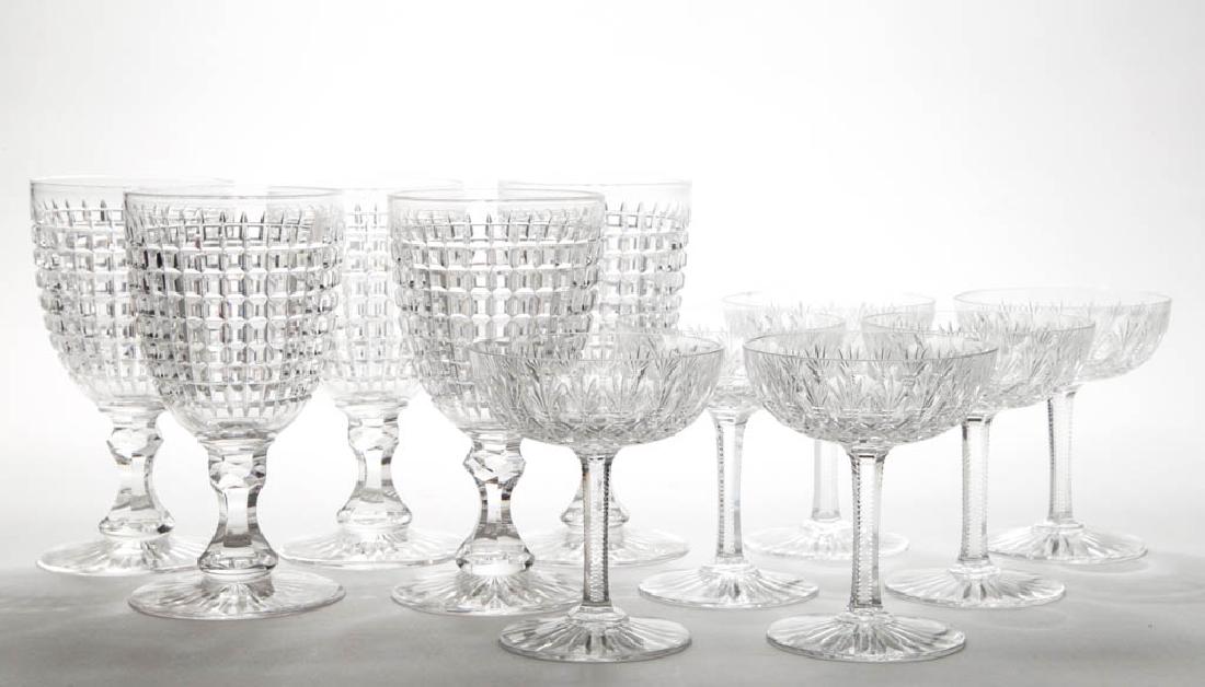 ASSORTED CUT GLASS DRINKING VESSELS, LOT OF 11 (1 of 2)