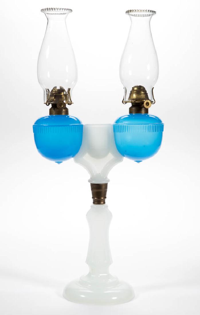 RIPLEY MARRIAGE / WEDDING KEROSENE STAND LAMP (1 of 1)