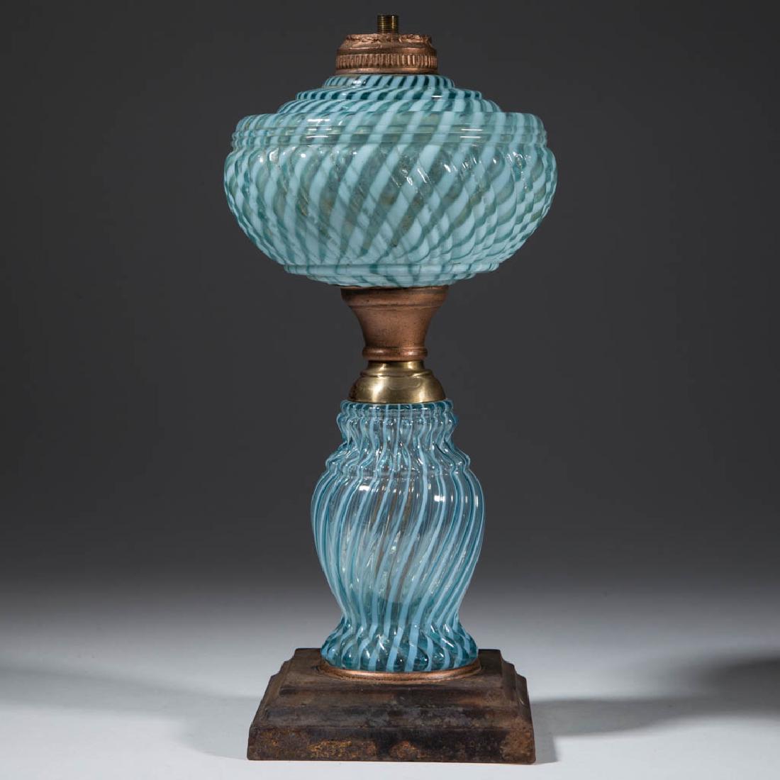 REVERSE SWIRL VARIANT COMPOSITE KEROSENE STAND LAMP (1 of 1)