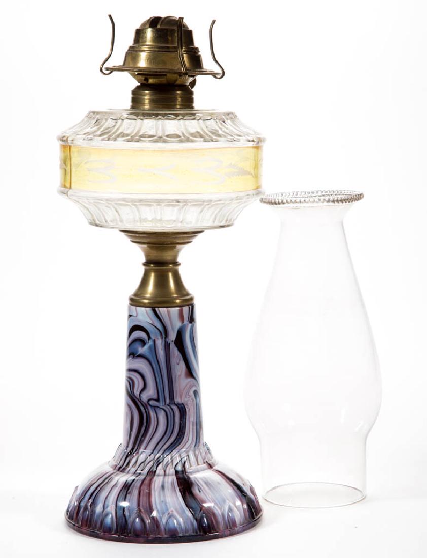 JUNO - AMBER-STAINED KEROSENE COMPOSITE STAND LAMP (1 of 1)