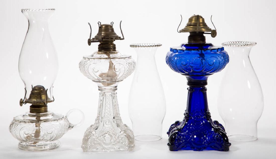 PRINCESS FEATHER KEROSENE LAMPS, LOT OF THREE (1 of 1)