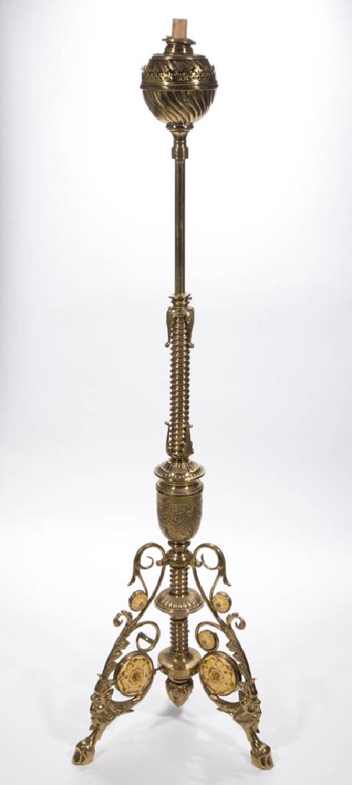 VICTORIAN R. HOLLINGS & CO. BRASS PIANO LAMP (1 of 3)