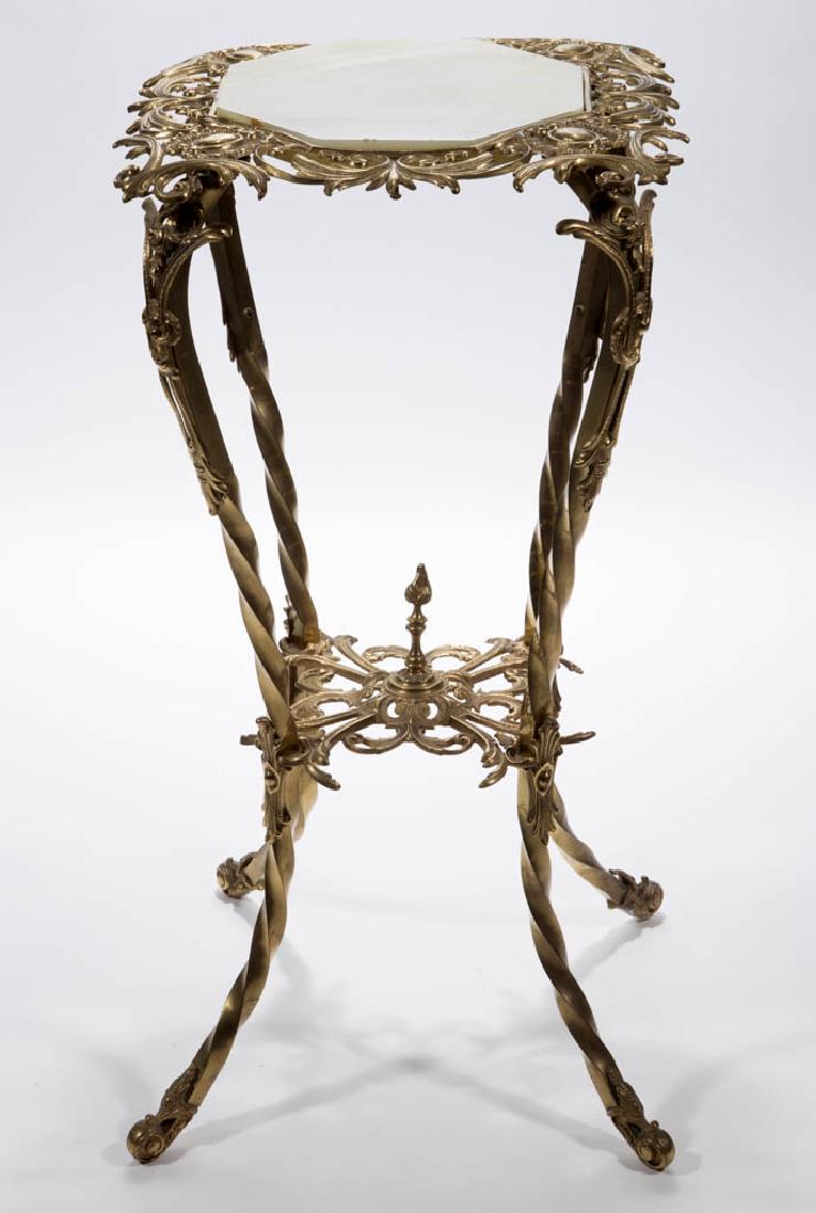 VICTORIAN BRASS AND ONYX LAMP STAND (1 of 1)