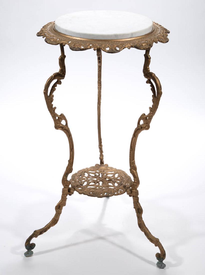 VICTORIAN CAST-METAL AND MARBLE LAMP STAND (1 of 1)