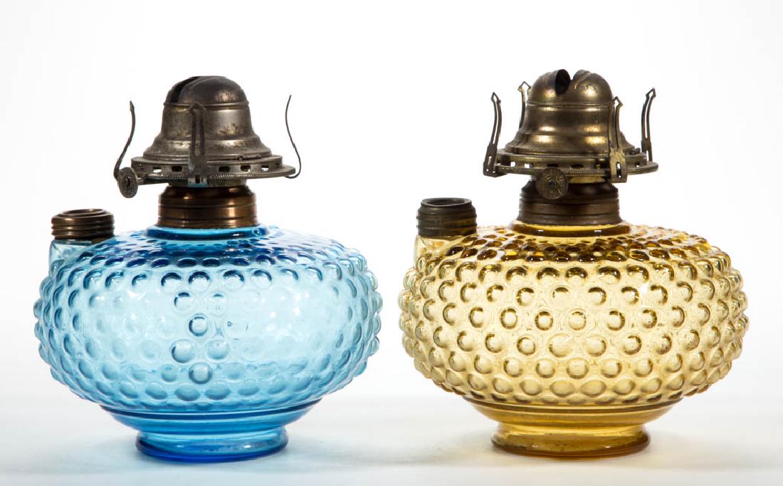 HOBNAIL KEROSENE HANGING / LIBRARY LAMP FONTS, LOT OF (1 of 1)