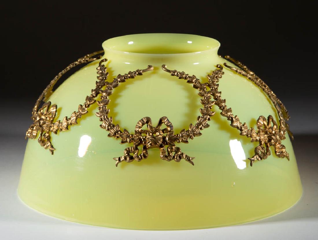 VICTORIAN OPALINE GLASS HANGING / LIBRARY LAMP SHADE (1 of 1)