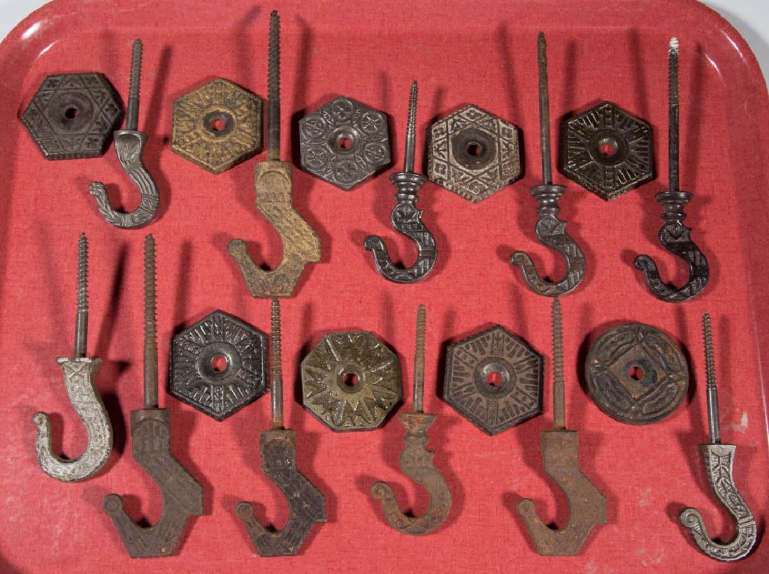 ASSORTED CAST-IRON CEILING HOOKS, LOT OF 11 (1 of 1)