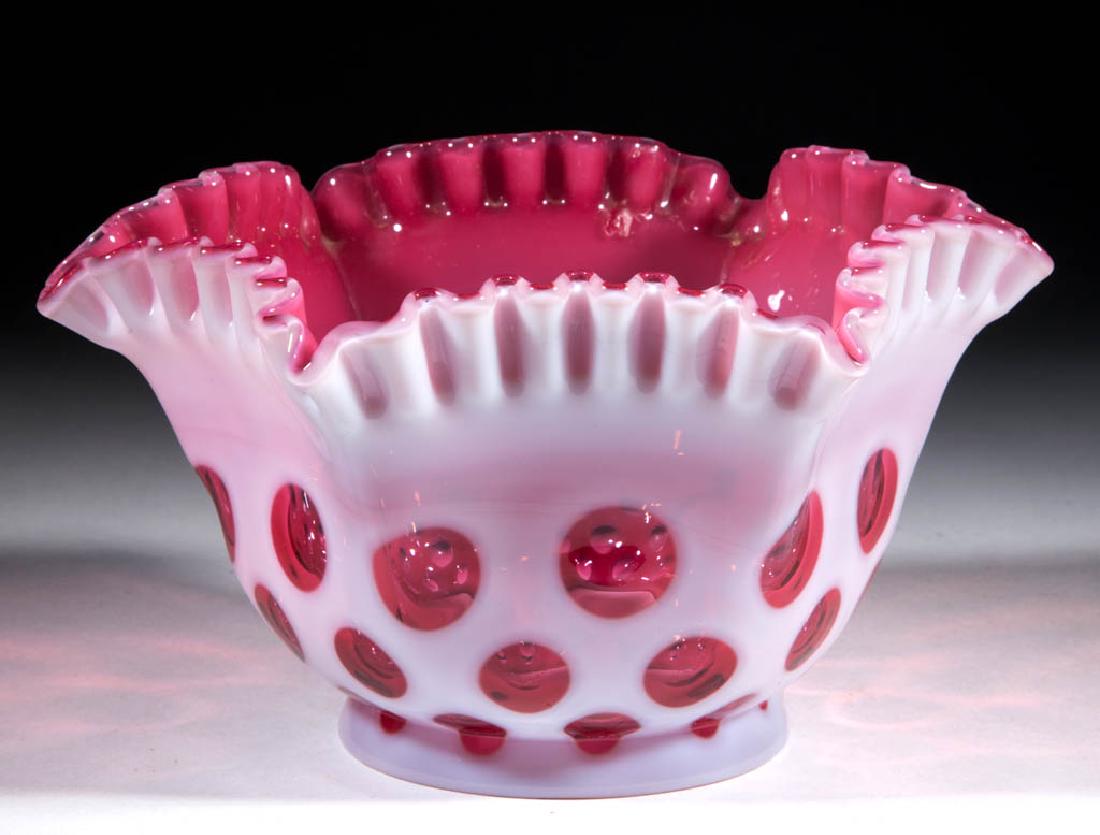 POLKA DOT OPALESCENT GLASS GAS SHADE (1 of 1)