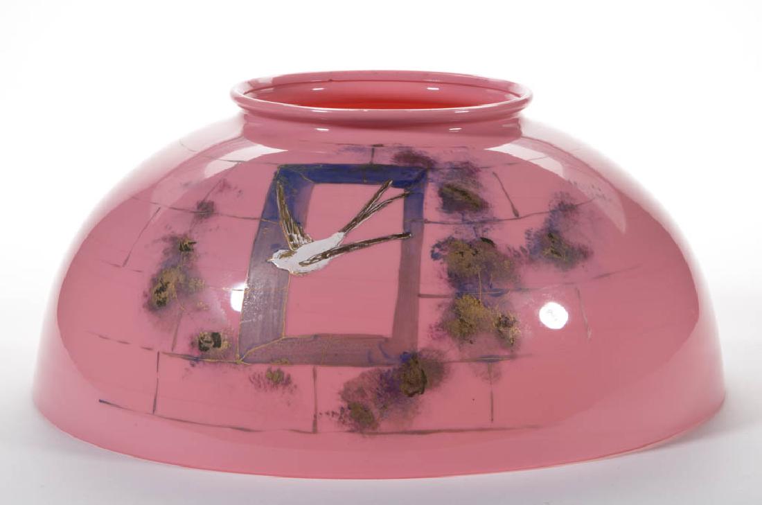 VICTORIAN OPAQUE GLASS HANGING / LIBRARY LAMP SHADE (1 of 1)