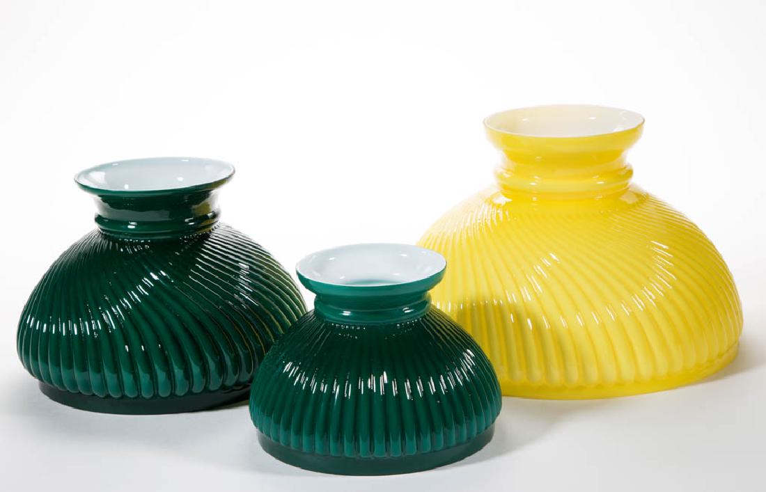 ASSORTED CASED GLASS STUDENT LAMP SHADES, LOT OF THREE (1 of 1)