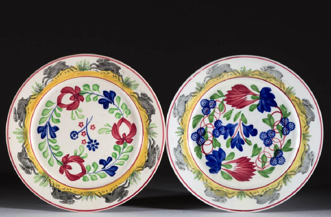 ENGLISH RABBITWARE PLATES, LOT OF TWO (1 of 1)