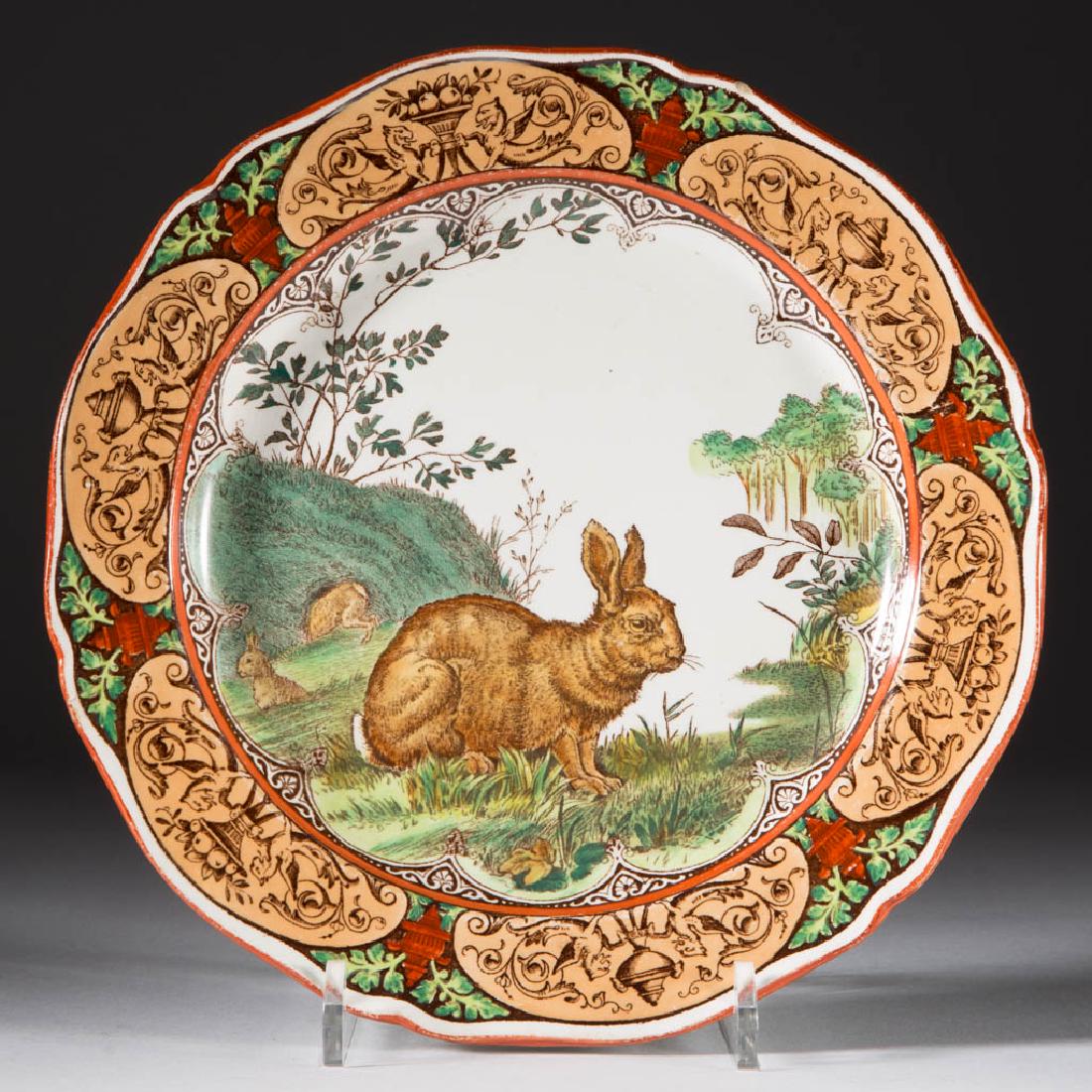 ENGLISH WEDGWOOD TRANSFER-PRINTED RABBIT CERAMIC PLATE (1 of 1)