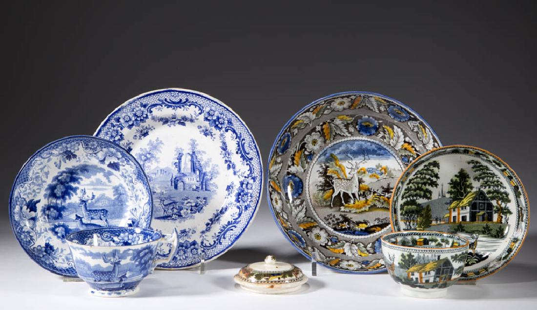 ENGLISH TRANSFER-PRINTED DEER / STAG CERAMIC ARTICLES, (1 of 1)