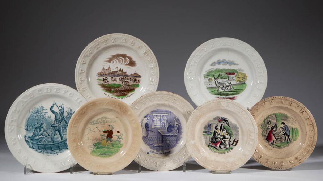ENGLISH TRANSFER-PRINTED CERAMIC CHILDREN'S ABC PLATES, (1 of 1)