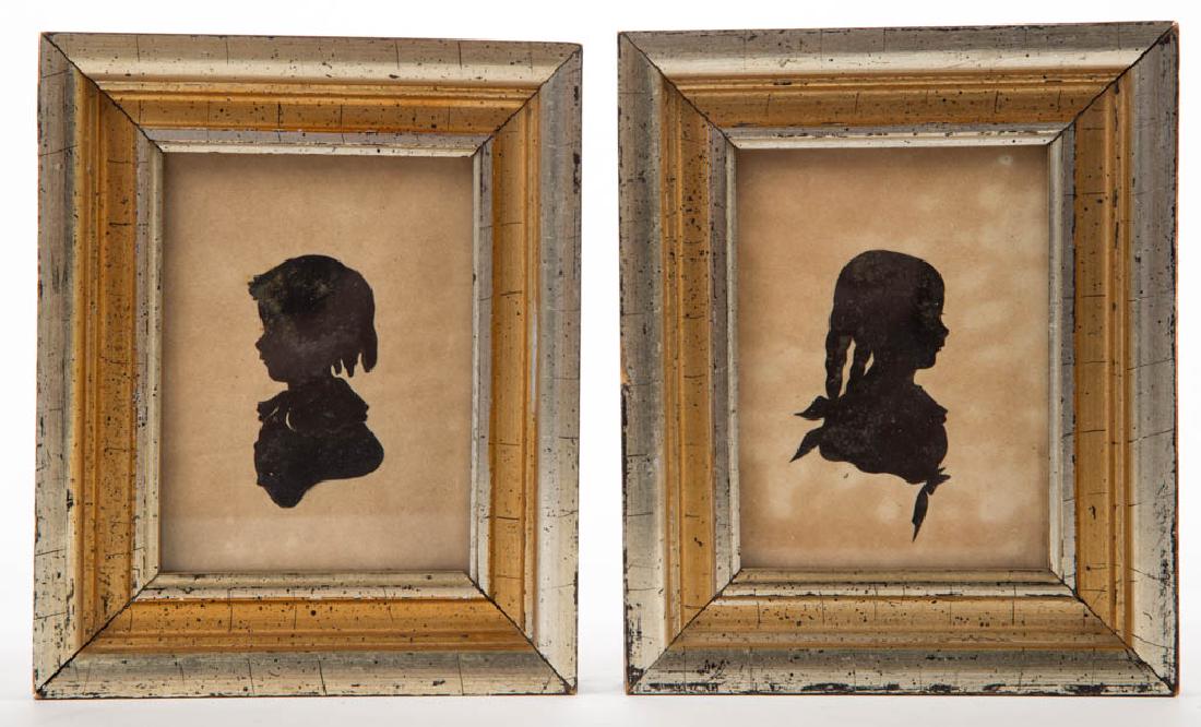 AMERICAN CUT-AND-PASTED PAIR OF SILHOUETTES (1 of 1)