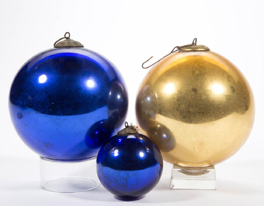 ANTIQUE GERMAN KUGEL GLASS CHRISTMAS ORNAMENTS, LOT OF (1 of 2)