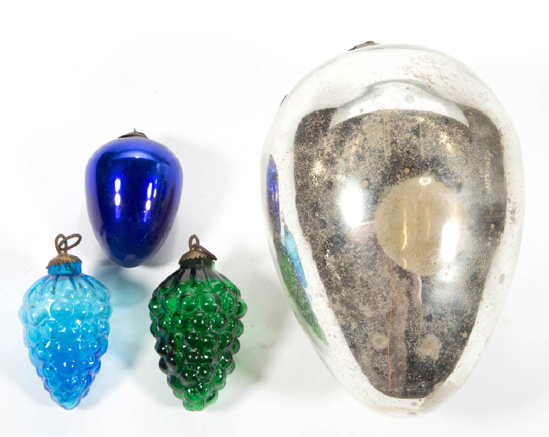 ANTIQUE GERMAN KUGEL GLASS CHRISTMAS ORNAMENTS, LOT OF (1 of 2)