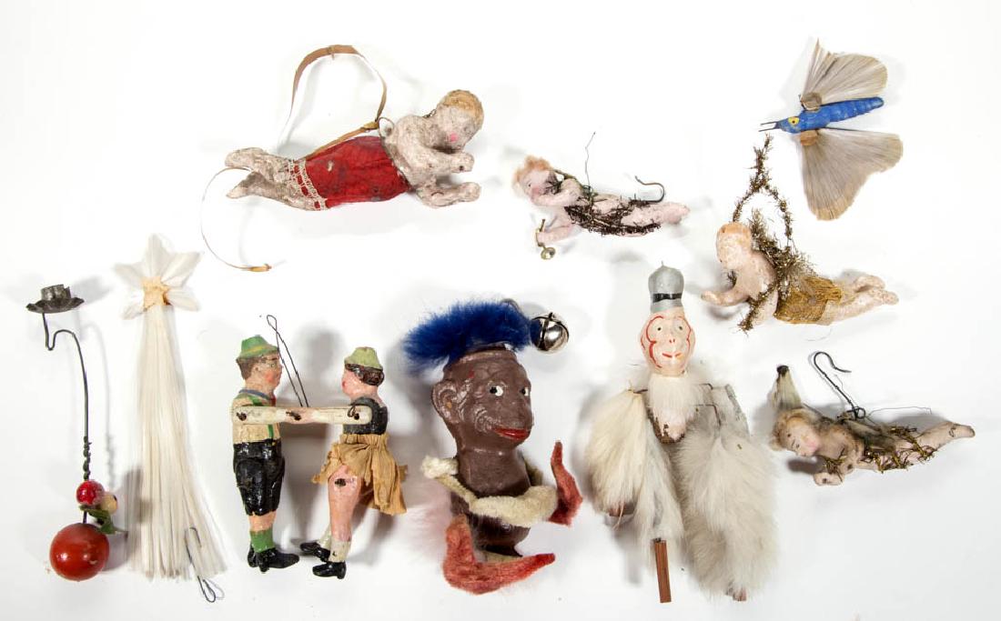 ANTIQUE CHRISTMAS AND OTHER ORNAMENTS, LOT OF TEN (1 of 1)