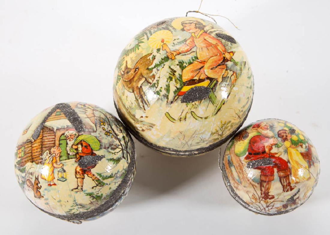 GERMAN LITHOGRAPH PASTEBOARD CHRISTMAS ORNAMENTS, LOT (1 of 1)