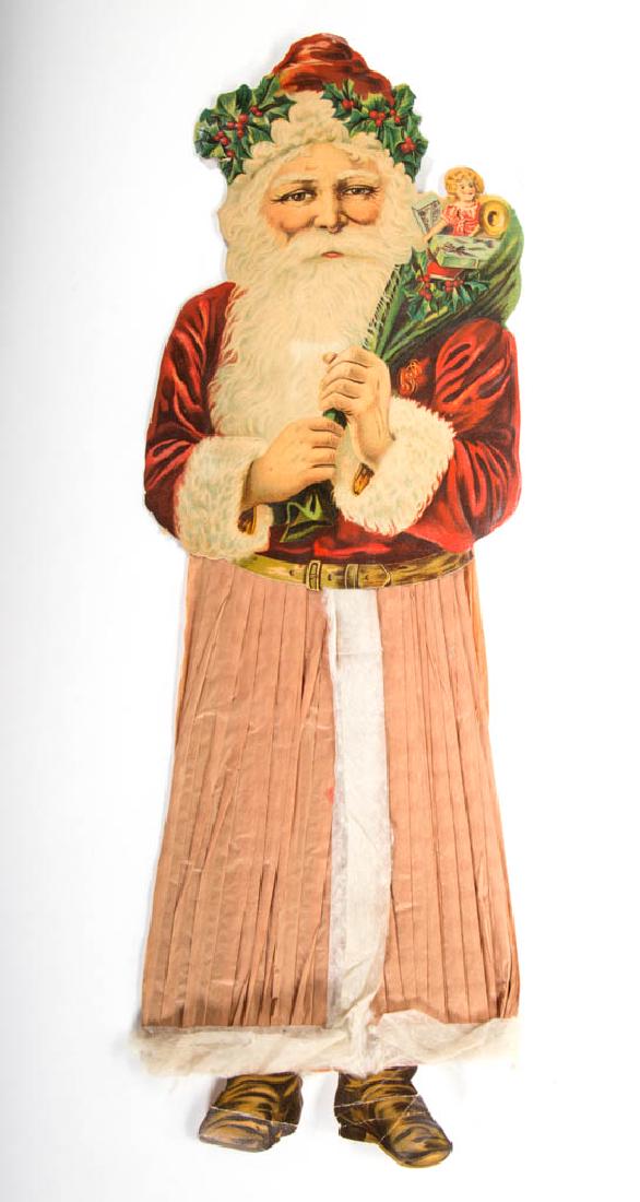 GERMAN LITHOGRAPH AND CREPE PAPER SANTA CLAUS LARGE (1 of 1)