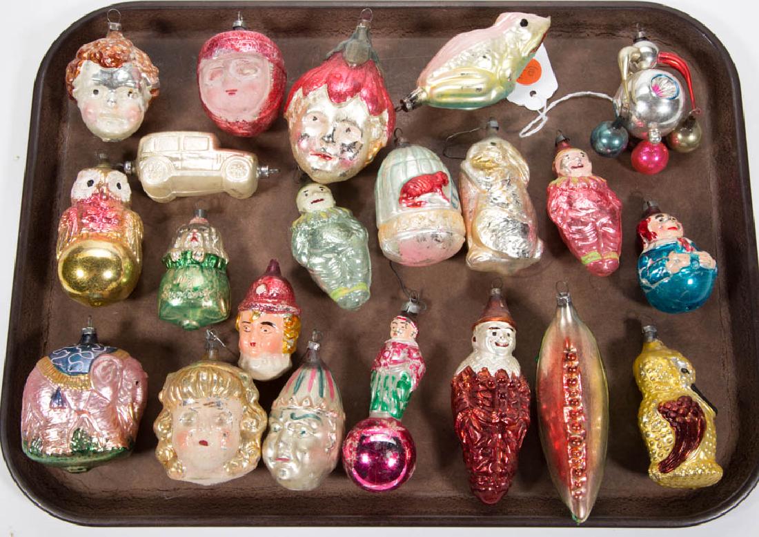 ASSORTED GLASS FIGURAL CHRISTMAS ORNAMENTS, UNCOUNTED (1 of 1)