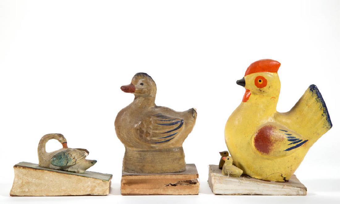 GERMAN COMPOSITION / PAPIER-MACHE BIRD SQUEAK TOYS, LOT (1 of 2)