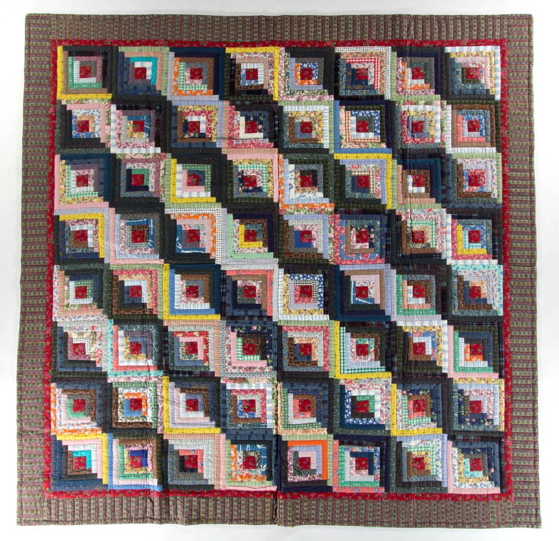 PENNSYLVANIA LOG CABIN PIECED QUILT (1 of 4)