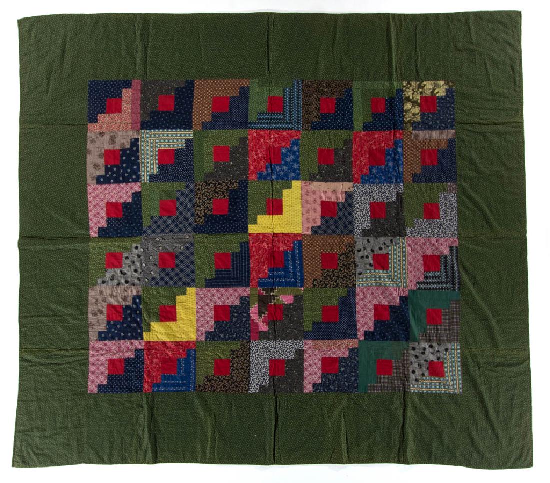 PENNSYLVANIA LOG CABIN PIECED QUILT (1 of 4)