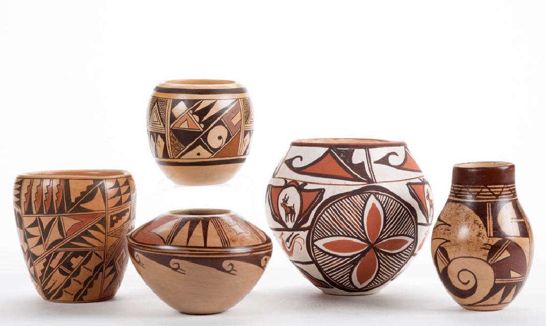 SOUTHWESTERN NATIVE AMERICAN POTTERY ARTICLES, LOT OF (1 of 5)