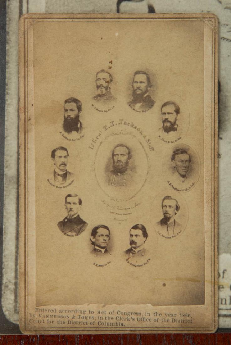 CONFEDERATE GENERAL STONEWALL JACKSON AND STAFF CDV (1 of 2)
