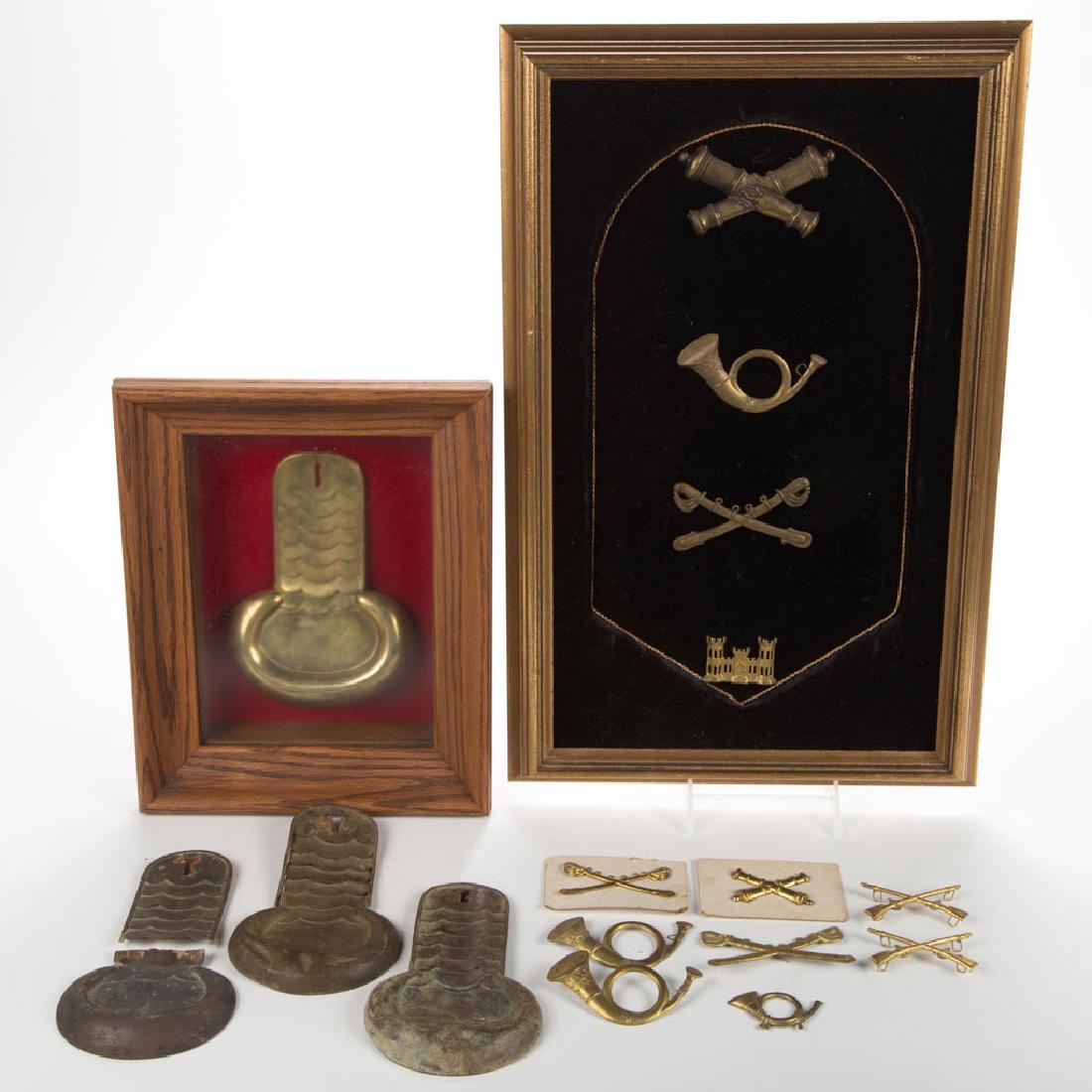 CIVIL WAR ERA BRASS INSIGNIA AND SHOULDER BOARDS, LOT (1 of 3)