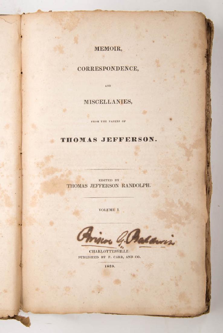 THOMAS JEFFERSON THREE-VOLUME PARTIAL SET (1 of 2)